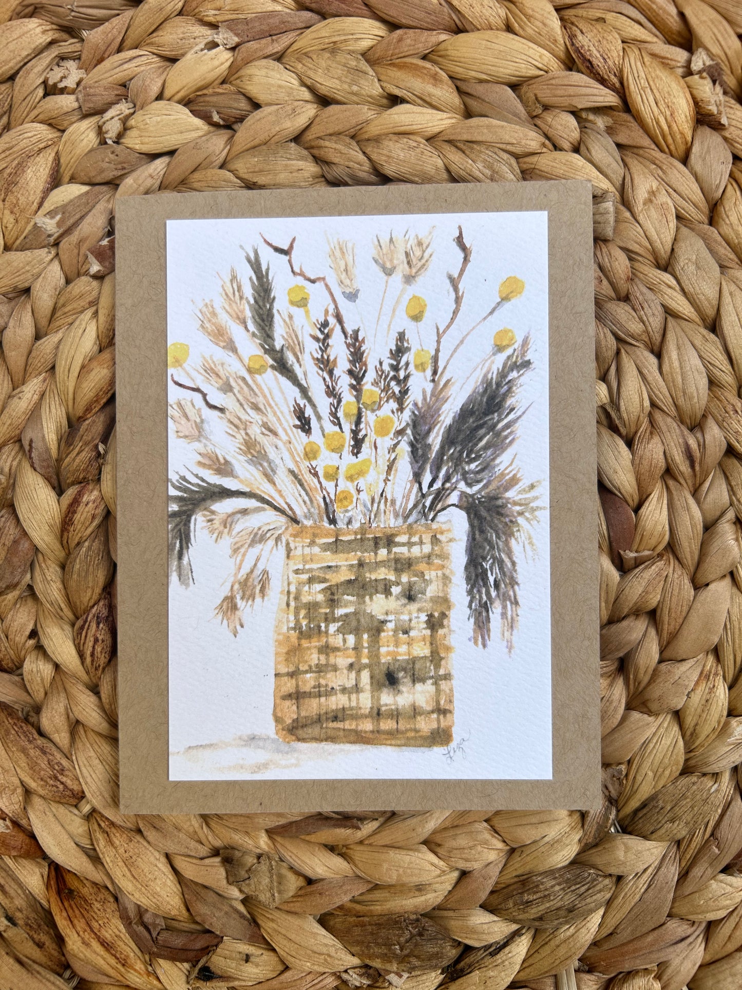 Dried Flower Basket- 1 card